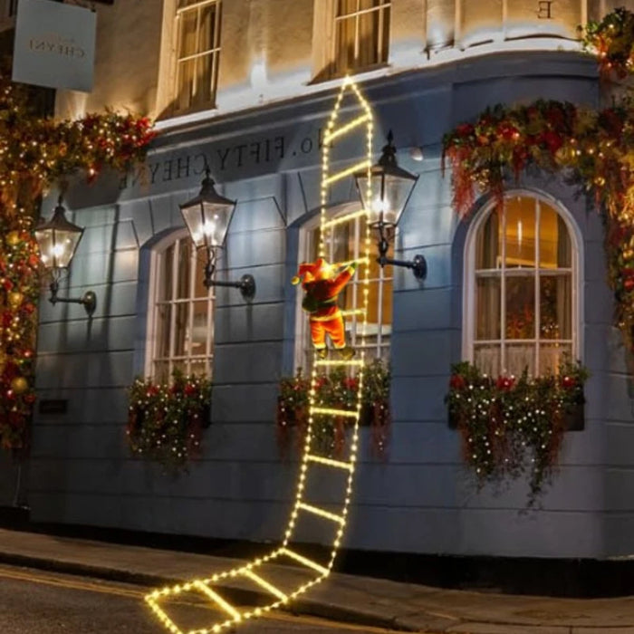 Santa Climbing Ladder Light – LED Christmas Ladder for Wall & Window