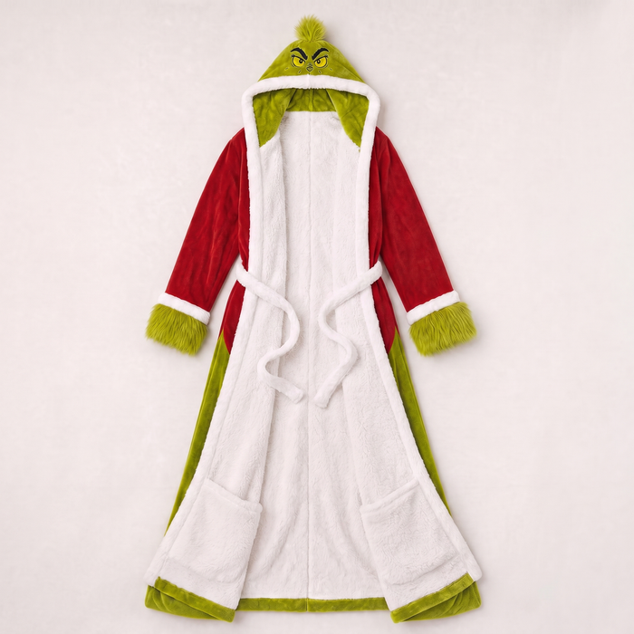Green Grump Heated Christmas Robe – USB Heated Sherpa Robe