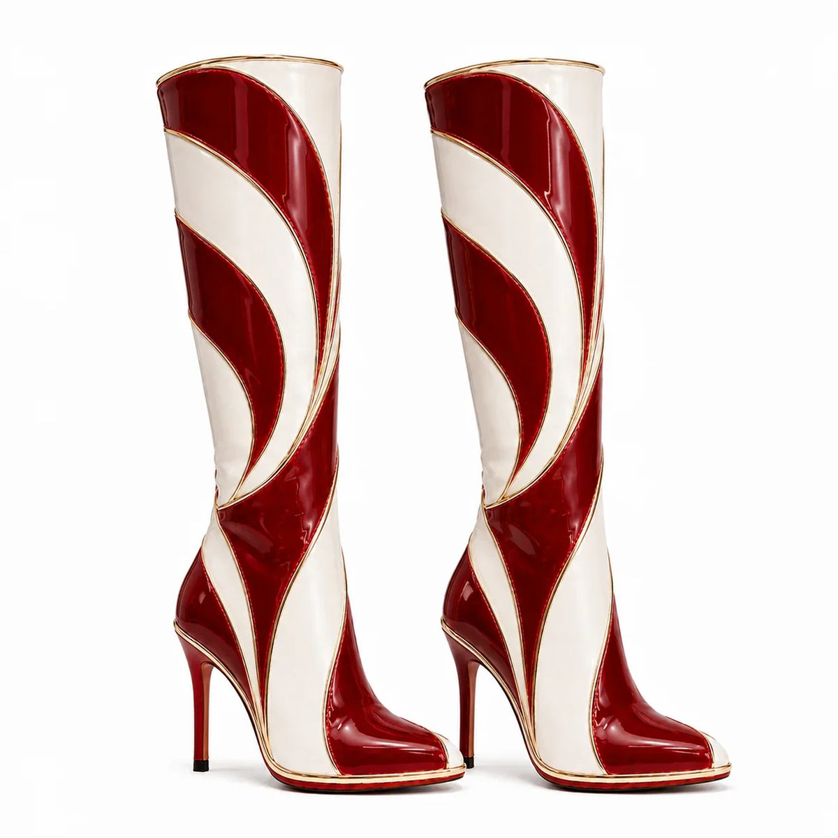 Christmas knee-high boots
