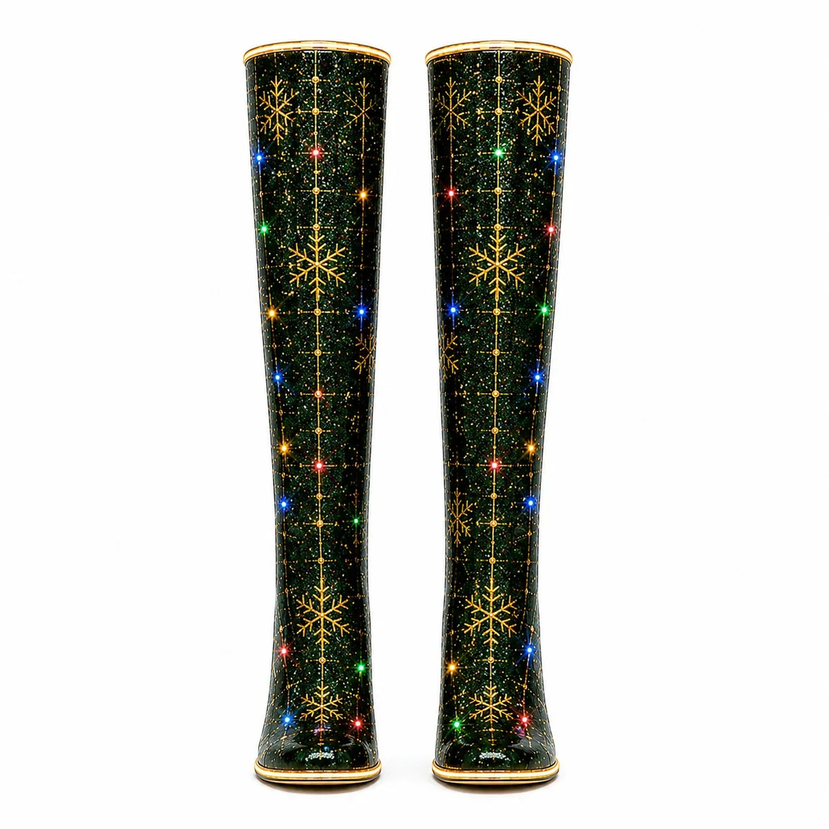Christmas knee-high boots