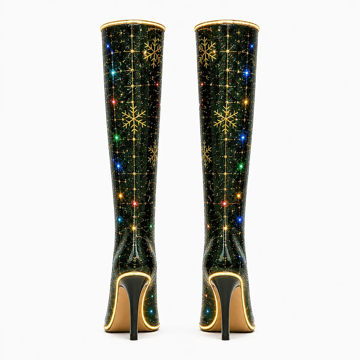 Christmas knee-high boots