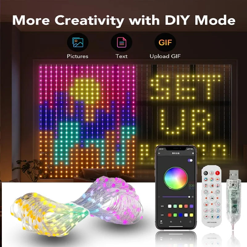 Smart LED curtain lights