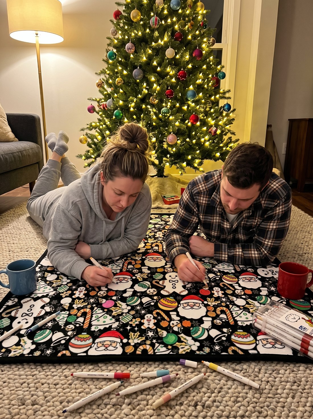 Colour-in Christmas blanket