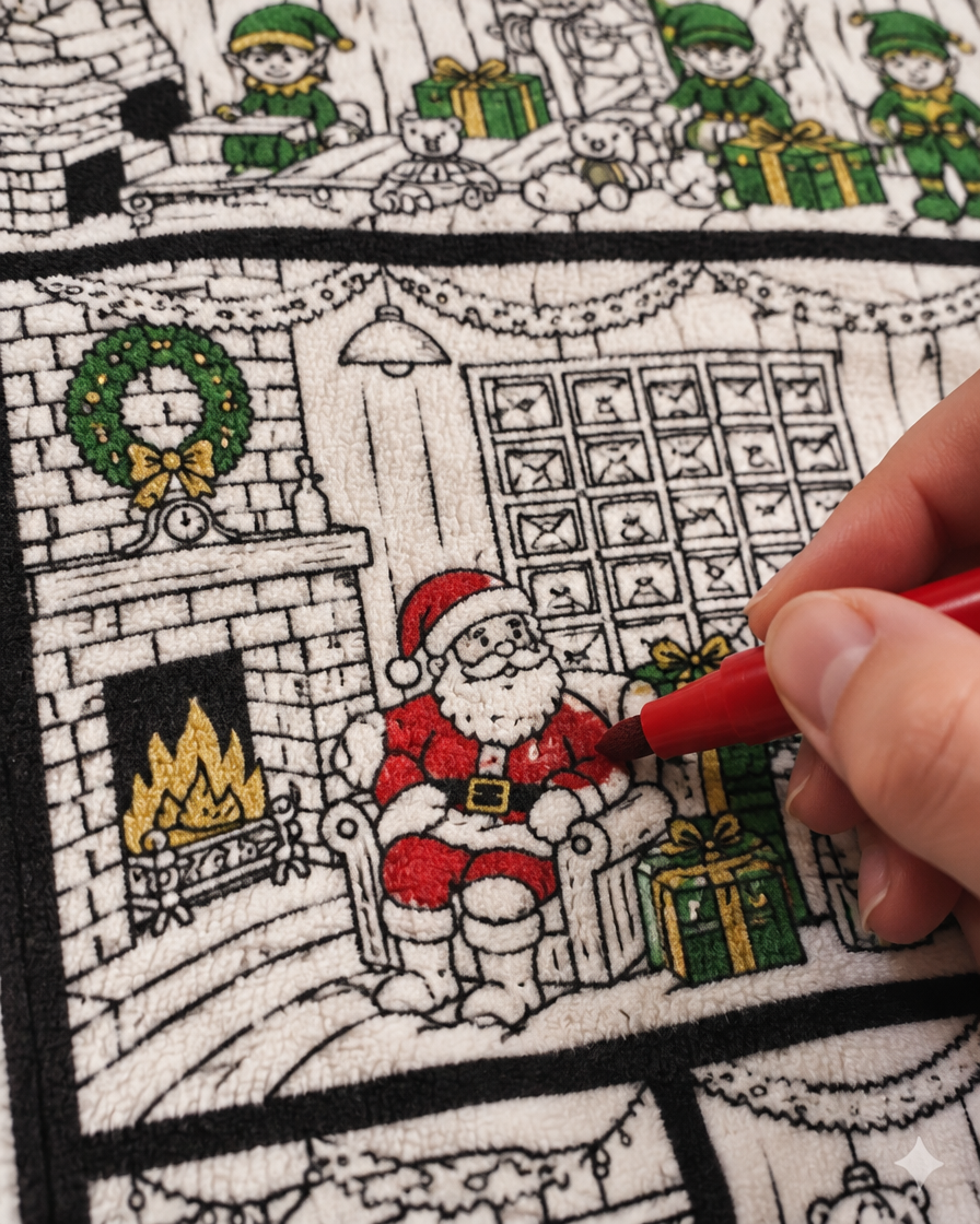 Colour-in Christmas blanket