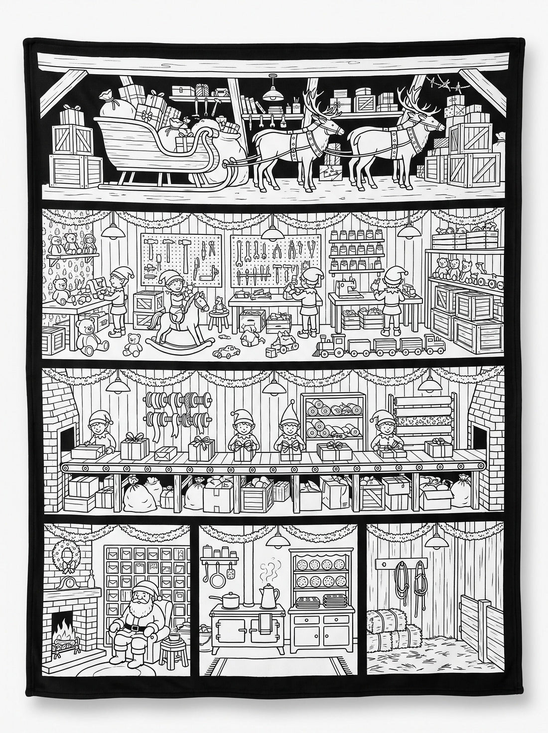 Colour-in Christmas blanket