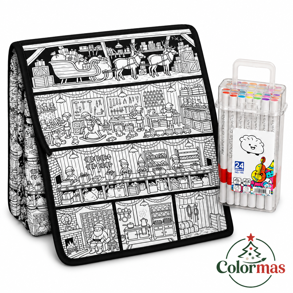 Colour-in Christmas blanket