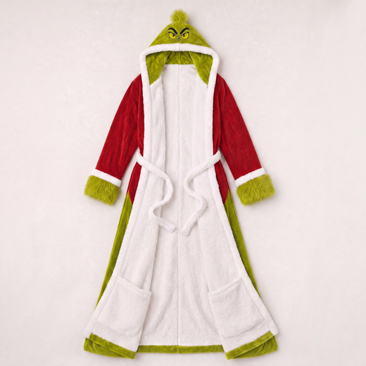 Green Grump Heated Christmas Robe – USB Heated Sherpa Robe